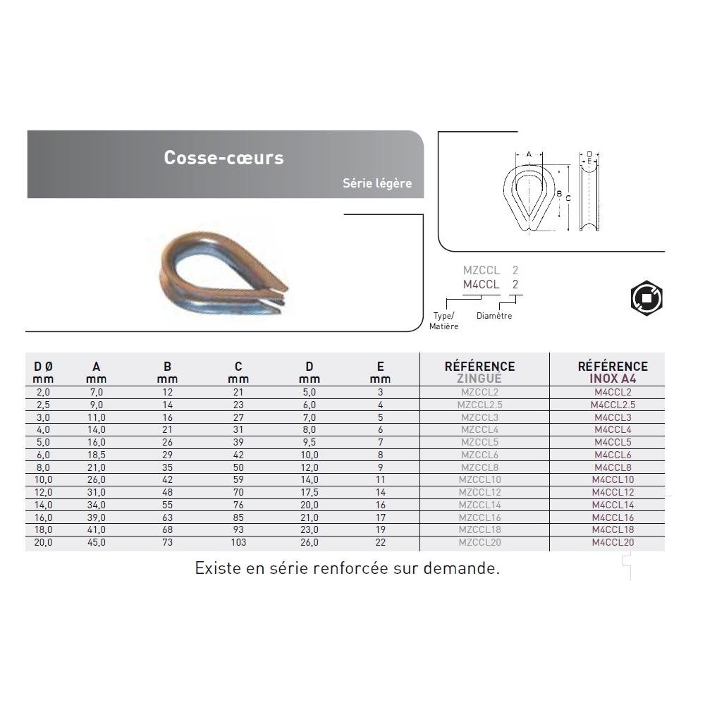 COSSE CŒUR LEGERE ACIER ZINGUE photo du produit Vue arrière L