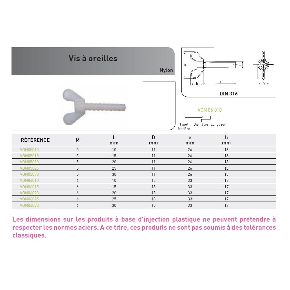 VIS A OREILLE DIN 316 NYLON photo du produit Vue arrière L