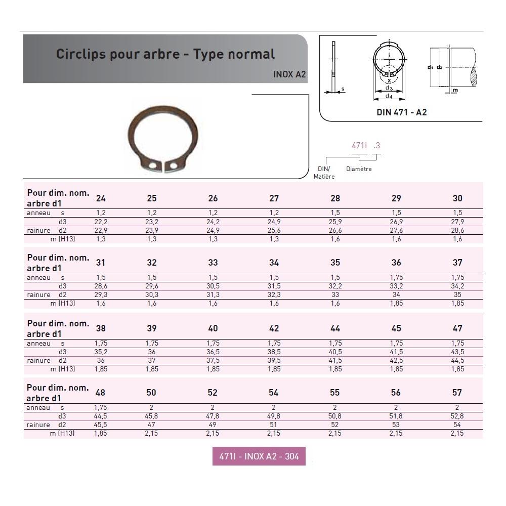 CIRCLIPS POUR ARBRE DIN 471 INOX photo du produit Vue de côté L