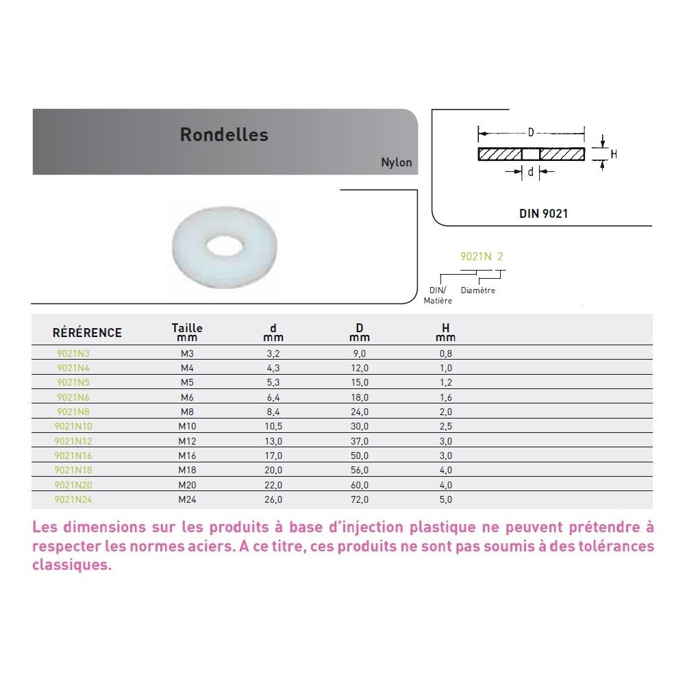 RONDELLE PLATE DIN 9021 NYLON photo du produit Vue arrière L