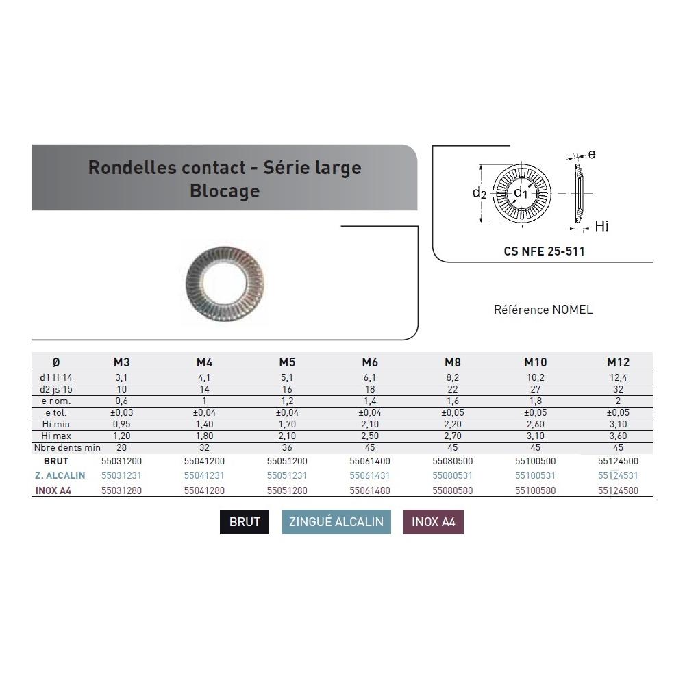 RONDELLE CONTACT CS NFE 25511 LARGE ZINC ALCALIN photo du produit Vue arrière L
