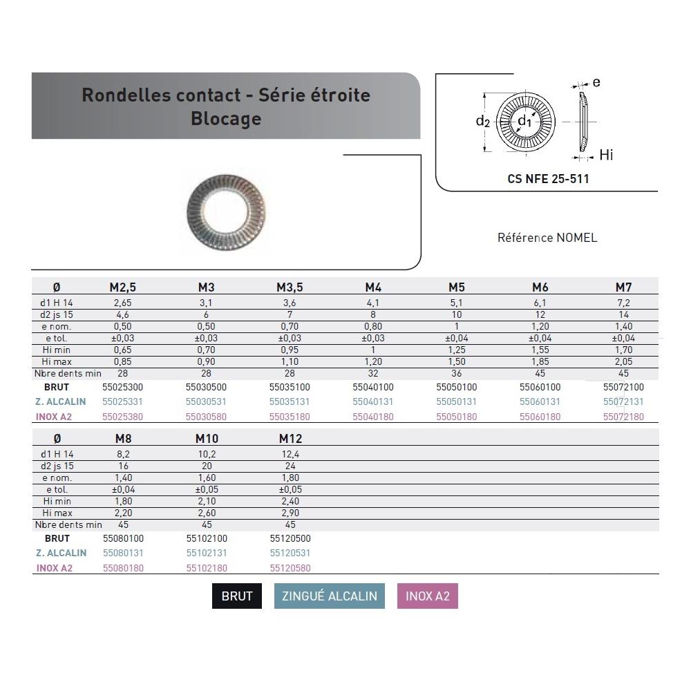 RONDELLE CONTACT CS NFE 25511 ETROITE INOX A4 photo du produit Vue arrière L
