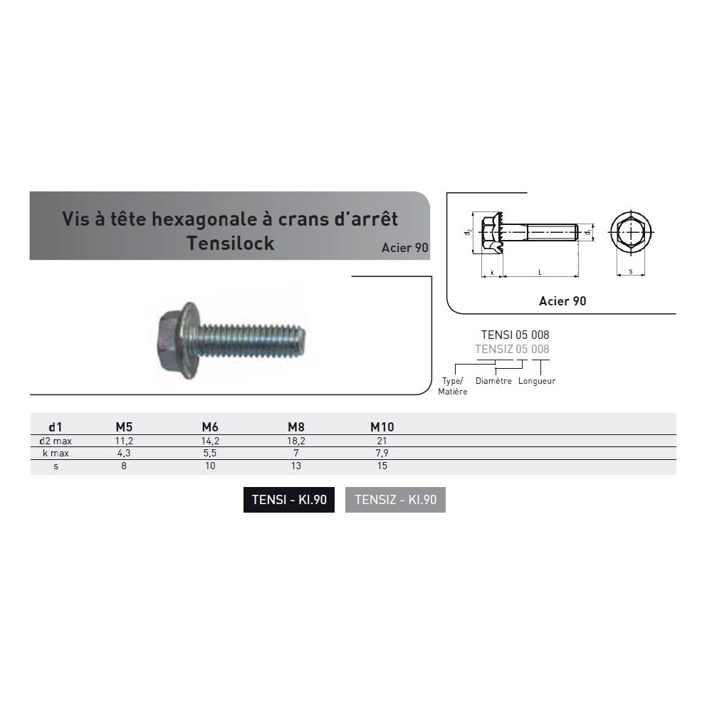 VIS TH A EMBASE CRANTEE TENSILOCK® ACIER BRUT KL.90 photo du produit Vue arrière L