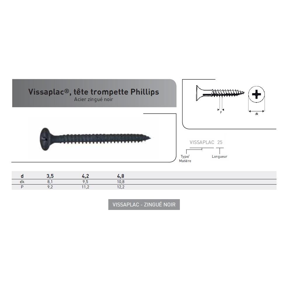 VIS TROMPETTE TYPE VISSAPLAC ACIER photo du produit Vue arrière L