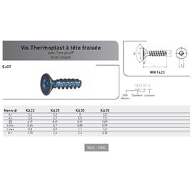VIS PT® WN 1423 TF TORX PLUS ACIER ZINGUE photo du produit Vue arrière M
