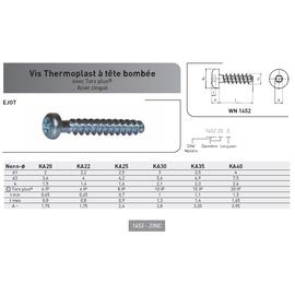 VIS PT® WN 1452 TCB TORX PLUS ACIER ZINGUE photo du produit Vue arrière M