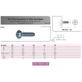 VIS DELTA PT® WN 5451 TCB RONDELLE TORX PLUS®/AUTOSERT® INOX A2 photo du produit Vue arrière M