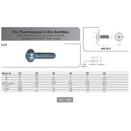 VIS DELTA PT® WN 5451 TCB RONDELLE TORX PLUS®/AUTOSERT® photo du produit Vue arrière M