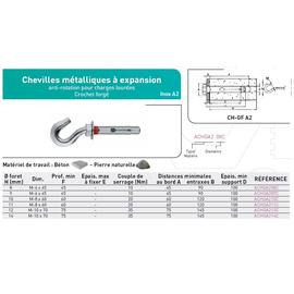CHEV. MET EXPANSION CROCHET FORGE ANTI-ROTATION INOX A2 photo du produit Vue arrière M