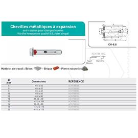 CHEV. MET A EXPANSION TH ANTI-ROTATION CL 8.8 ACIER ZINGUE photo du produit Vue arrière M