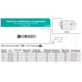 CHEV. MET EXPANSION TF ANTI-ROTATION INOX A2 photo du produit Vue arrière M