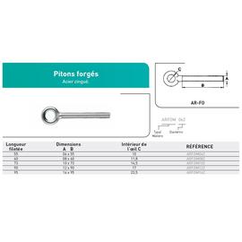 PITON FORGE ACIER ZINGUE photo du produit Vue arrière M
