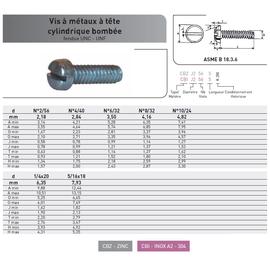 VIS TCB FENDUE PAS UNC - INOX photo du produit Vue arrière M