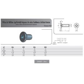 VIS TC EXTREMEMENT BASSE TORX ACIER ZINGUE CL 8.8 photo du produit Vue arrière M