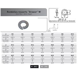 RONDELLE GROWER DIN 127B ACIER BRUT photo du produit Vue arrière M