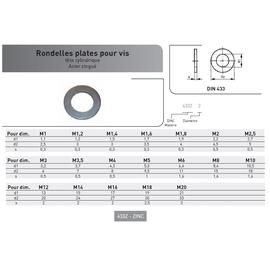 RONDELLE PLATE DIN 433 ACIER ZINGUE photo du produit Vue arrière M