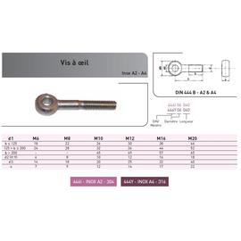 VIS METAUX A ŒILLET DIN 444 INOX A4 photo du produit Vue arrière M