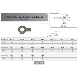 FREIN D'EQUERRE AILERONS DIN 463 ACIER ZINGUE photo du produit Vue arrière M
