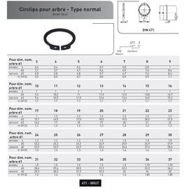 CIRCLIPS POUR ARBRE DIN 471 ACIER BRUT photo du produit Vue arrière M