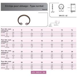 CIRCLIPS POUR ALESAGE DIN 472 INOX photo du produit Vue arrière M