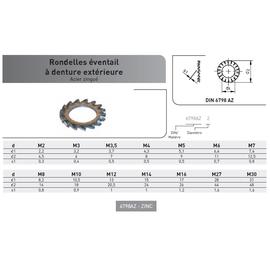 RONDELLE AZ EVENTAIL DIN 6798AZ ACIER ZINGUE photo du produit Vue arrière M