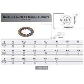 RONDELLE JZ EVENTAIL DIN 6798JZ ACIER ZINGUE photo du produit Vue arrière M