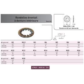 RONDELLE JZ EVENTAIL DIN 6798JZ INOX A4 photo du produit Vue arrière M