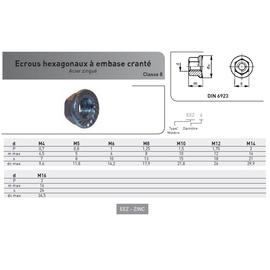 ECROU A EMBASE CRANTEE DIN 6923 CL.8 ZING photo du produit Vue arrière M