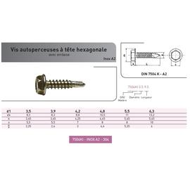 VIS AUTOPERCEUSE TH DIN 7504K INOX A2 photo du produit Vue arrière M