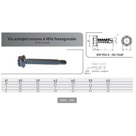 VIS AUTOPERCEUSE TH DIN 7504K ACIER ZINGUE photo du produit Vue arrière M