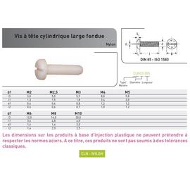 VIS METAUX TCL FENDUE DIN 85 NYLON photo du produit Vue arrière M