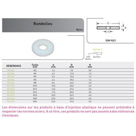 RONDELLE PLATE DIN 9021 NYLON photo du produit Vue arrière M