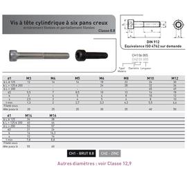 VIS CHC DIN 912 ACIER ZINGUE CL8.8 photo du produit Vue arrière M