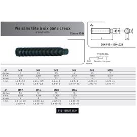 VIS STHC A BOUT TETON DIN 915 ACIER BRUT 45H photo du produit Vue arrière M