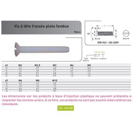 VIS METAUX TF FENDUE DIN 963 NYLON photo du produit Vue arrière M