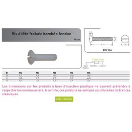 VIS METAUX TFB FENDUE DIN 964 NYLON photo du produit Vue arrière M