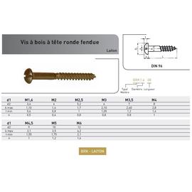 VIS BOIS TR FENDUE DIN 96 LAITON photo du produit Vue arrière M