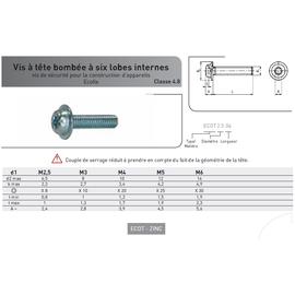 VIS TC ECOFIX TORX ACIER ZINGUE CL 4.8 photo du produit Vue arrière M