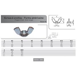 ECROU OREILLES M5 ZING FORME US photo du produit Vue arrière M