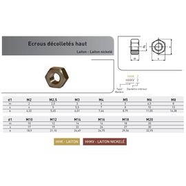 ECROU HAUT HH ISO 4033 LAITON NICKELE photo du produit Vue arrière M