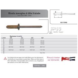RIVET POP ISO 15980 TETE FRAISE TOUT ACIER photo du produit Vue arrière M