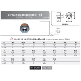 ECROU HAUT HH ISO 4033 INOX A2 photo du produit Vue arrière M
