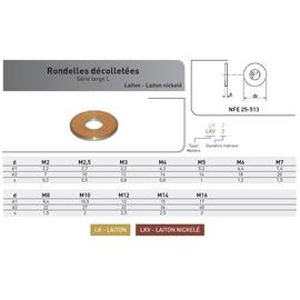 RONDELLE DECOLLETEE SERIE L NFE 25513 LAITON NICKELE  photo du produit Vue arrière M