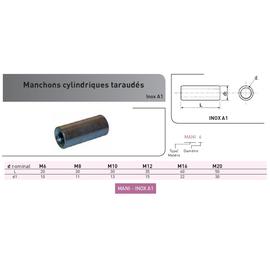 MANCHON CYLINDRIQUE INOX A1 photo du produit Vue arrière M