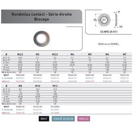 RONDELLE CONTACT CS NFE 25511 ETROITE 10.2X20X1.60 ZINC ALCALIN photo du produit Vue arrière M