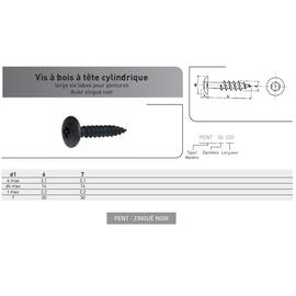 VIS DE PENTURE VBA TRL TORX ACIER ZINGUE NOIR photo du produit Vue arrière M