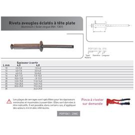 RIVET POP ECLATE TETE PLATE AL/AC photo du produit Vue arrière M