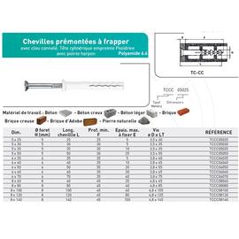 CHEVILLE A FRAPPER T CYLINDRIQUE 5X30 ACIER photo du produit Vue arrière M