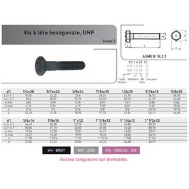 VIS TH PAS UNF - GRADE 5 ACIER BRUT photo du produit Vue arrière M